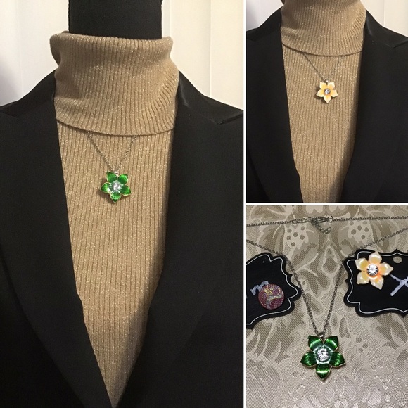 Jewelry - Fashion - flowers - chic - necklace - snap on 18mm